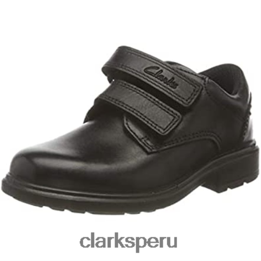 Zapatos clarks remi pace t de corte ancho para uniforme escolar para niño en negro niños Clarks 40N4LX152 cuero negro