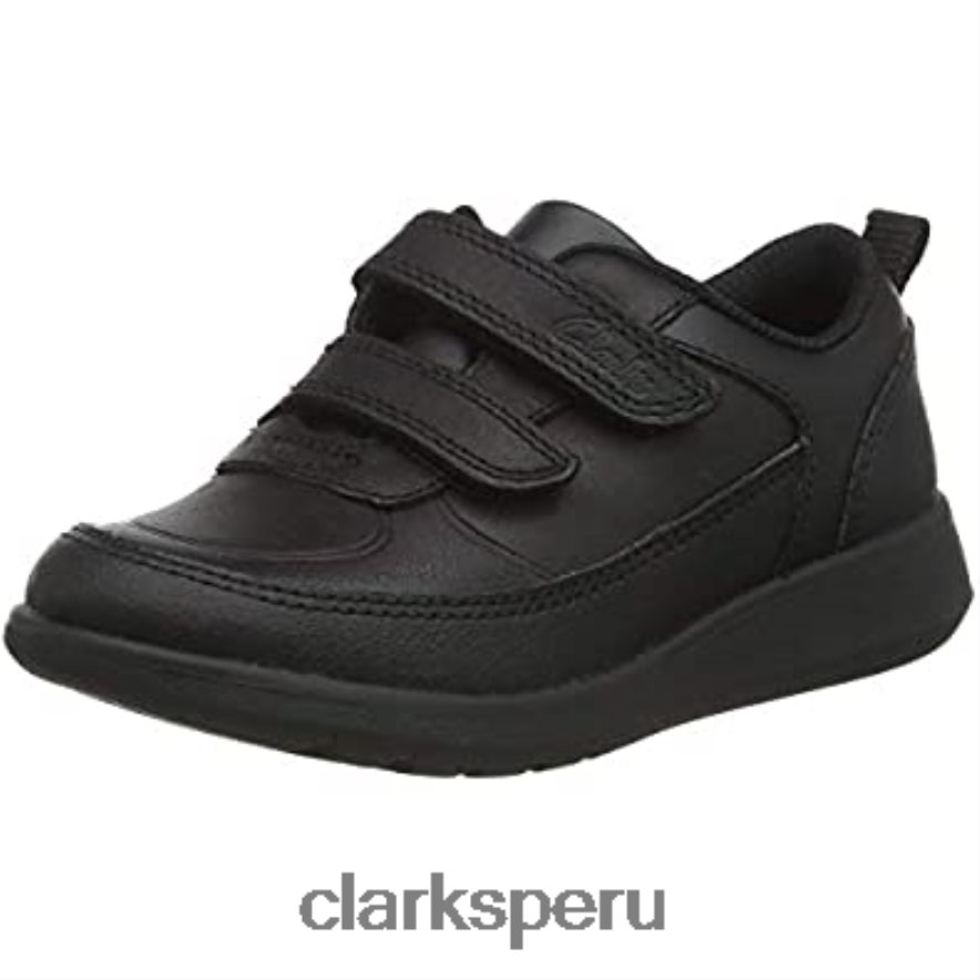 Zapatos clarks scape flare t de corte ancho para uniforme escolar para niño en negro niños Clarks 40N4LX931 cuero negro