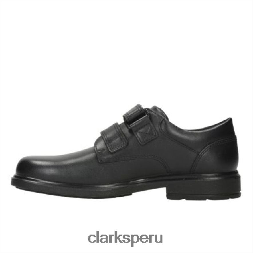 clarks cuero negro remi pace jnr f fit niños Clarks 40N4LX4881 cuero negro