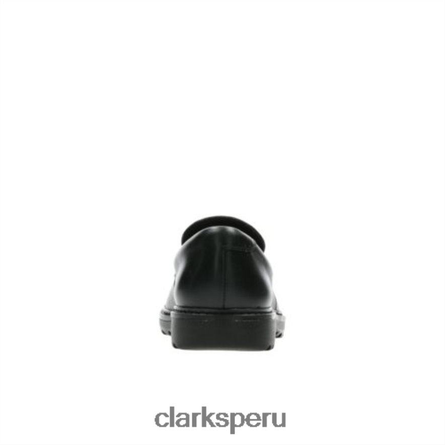 clarks de cuero negro asher stride jnr f fit niños Clarks 40N4LX4907 cuero negro