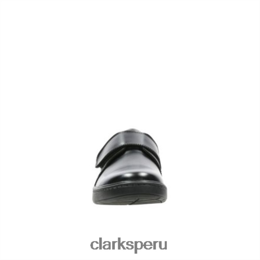 clarks de cuero negro street shiny inf g fit niños Clarks 40N4LX4894 cuero negro