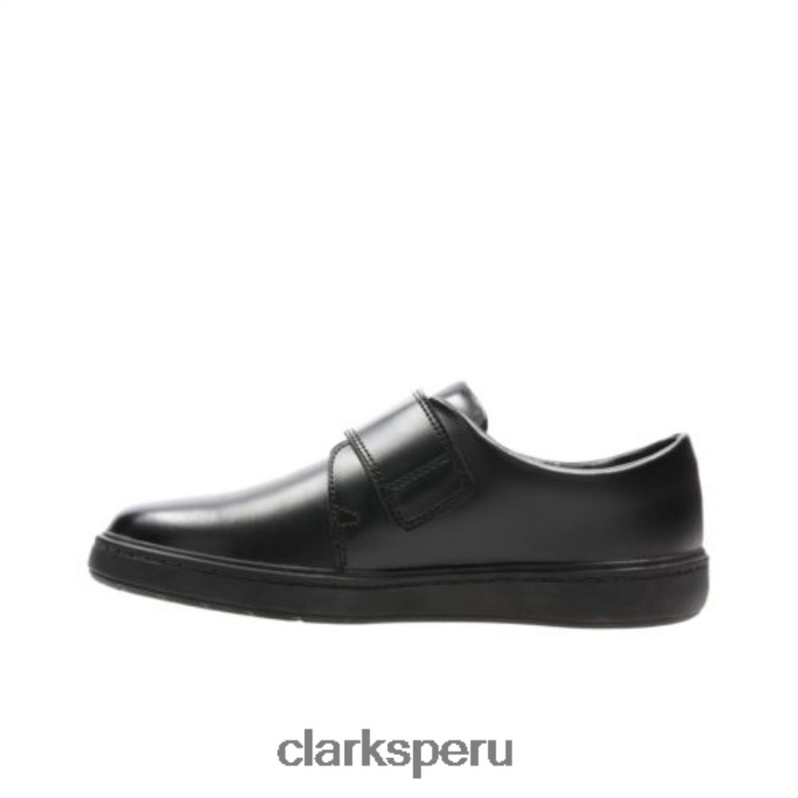 clarks de cuero negro street shiny inf g fit niños Clarks 40N4LX4894 cuero negro