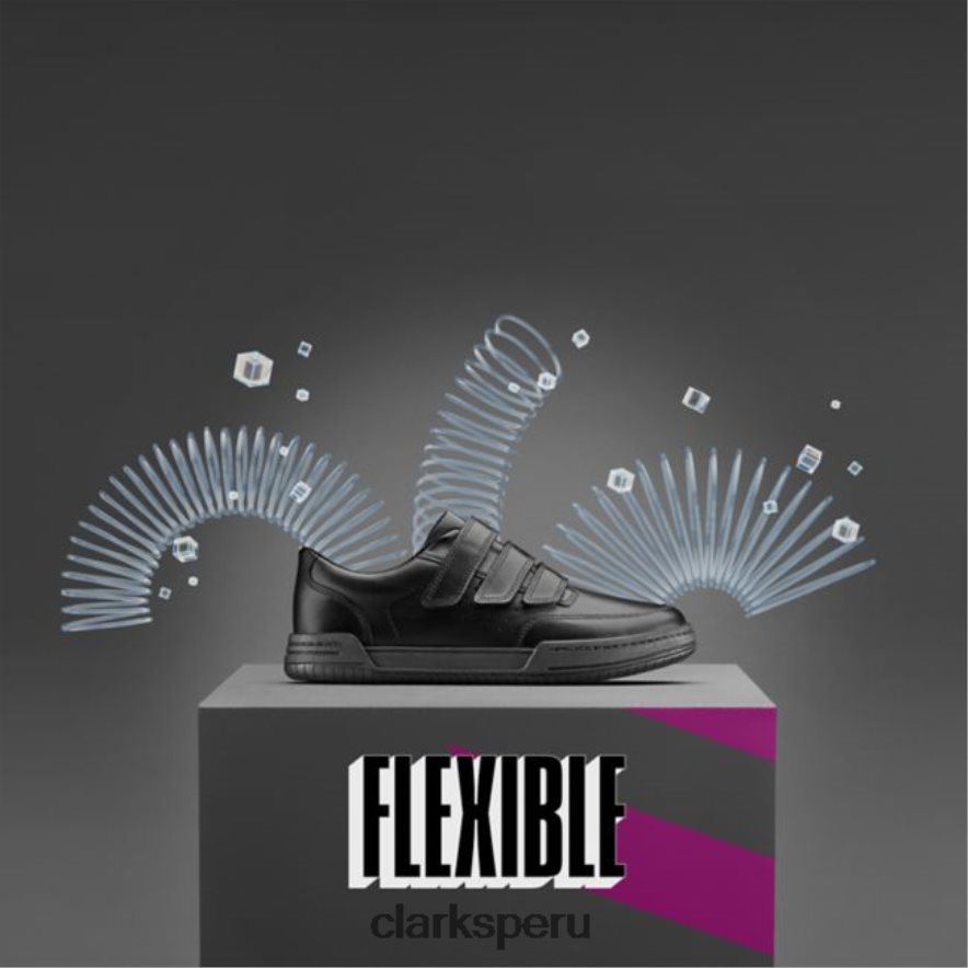 clarks fawn bar juvenil cuero negro cuero negro niños Clarks 40N4LX5946 cuero negro