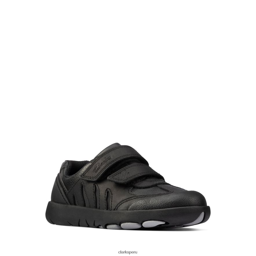 clarks rex stride k cuero negro niños Clarks 40N4LX3832 cuero negro