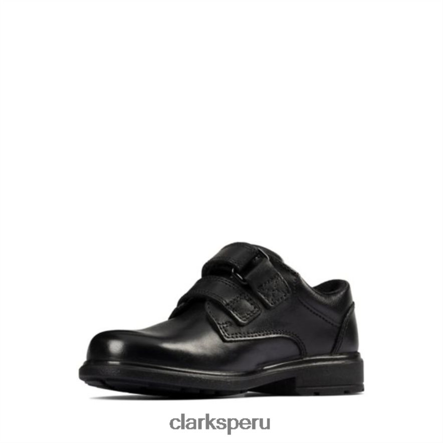 cuero negro remi pace niño clarks de cuero negro niños Clarks 40N4LX5908 cuero negro