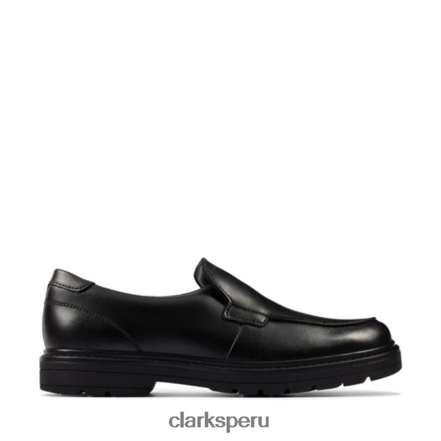 loxham grove juvenil cuero negro clarks de cuero negro niños Clarks 40N4LX5878 cuero negro