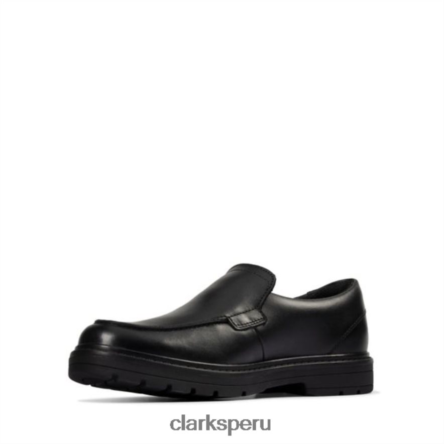 loxham grove juvenil cuero negro clarks de cuero negro niños Clarks 40N4LX5878 cuero negro