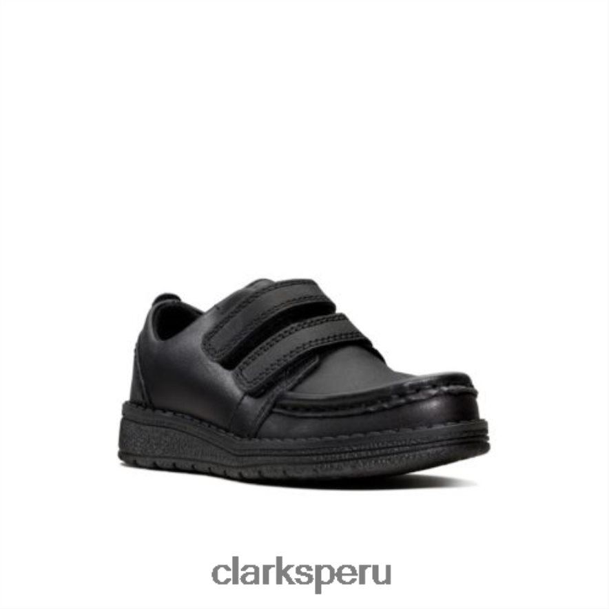 mendip bright inf f fit clarks de cuero negro niños Clarks 40N4LX4886 cuero negro
