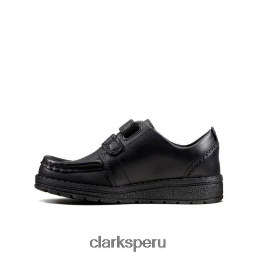 mendip bright inf f fit clarks de cuero negro niños Clarks 40N4LX4886 cuero negro