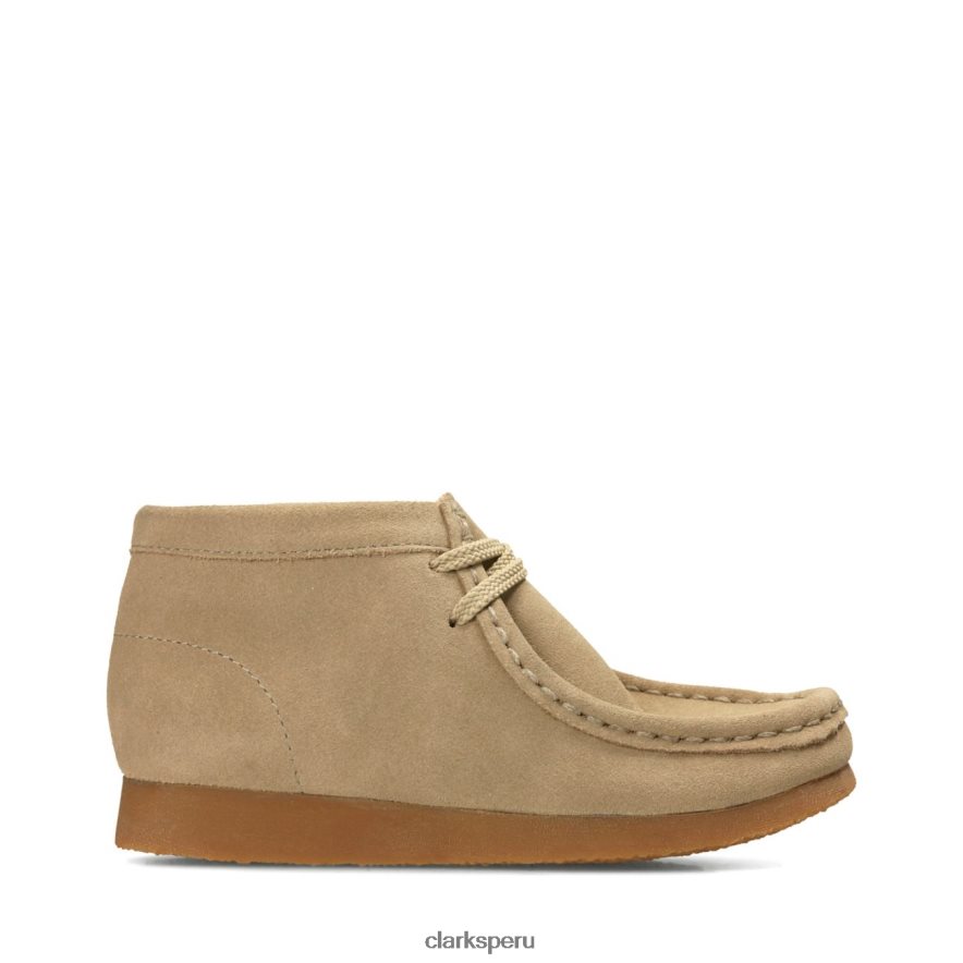 Bota clarks wallabee de gamuza arena gamuza arena niños Clarks 40N4LX6881 gamuza arena