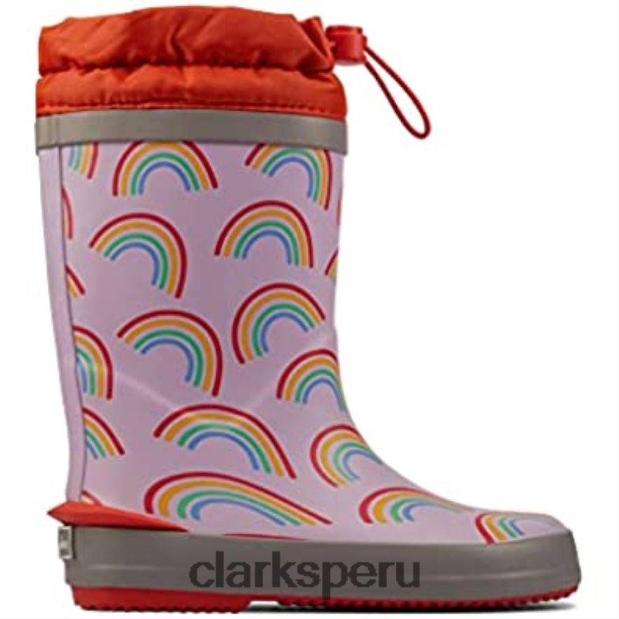 Botas de agua clarks tarri race kid sintéticas lila combi niños Clarks 40N4LX1154