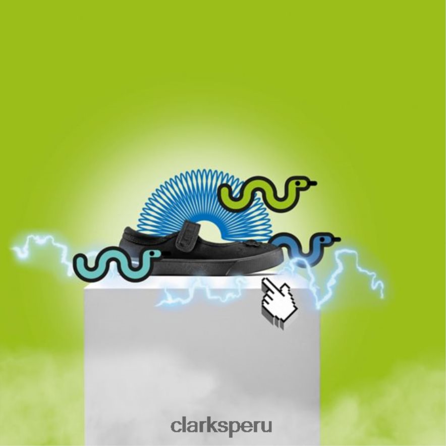 Tela negra de Clarks hopper go kid, tela negra niños Clarks 40N4LX5912 tela negra