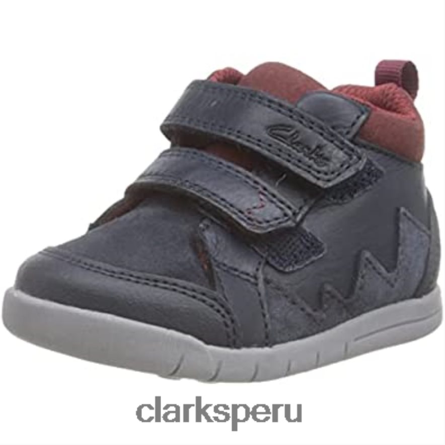 Zapatilla clarks rex park t marino piel niño niños Clarks 40N4LX96 cuero azul marino