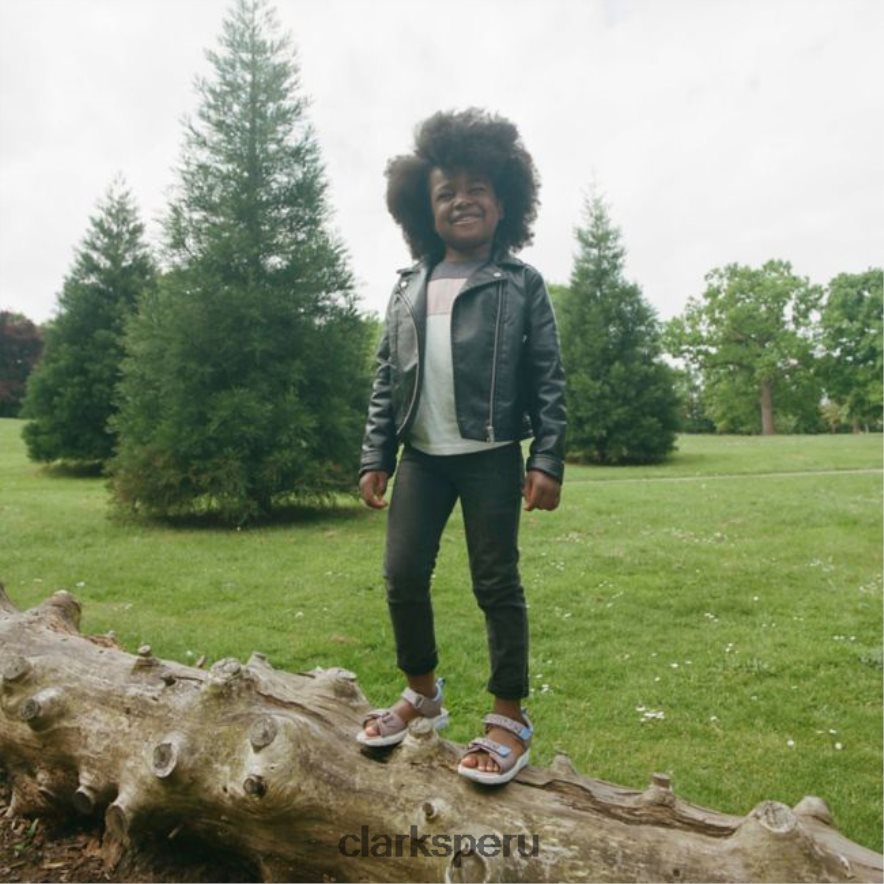 c lowder print niño gris/rosa clarks gris/rosa niños Clarks 40N4LX6871 gris/rosa