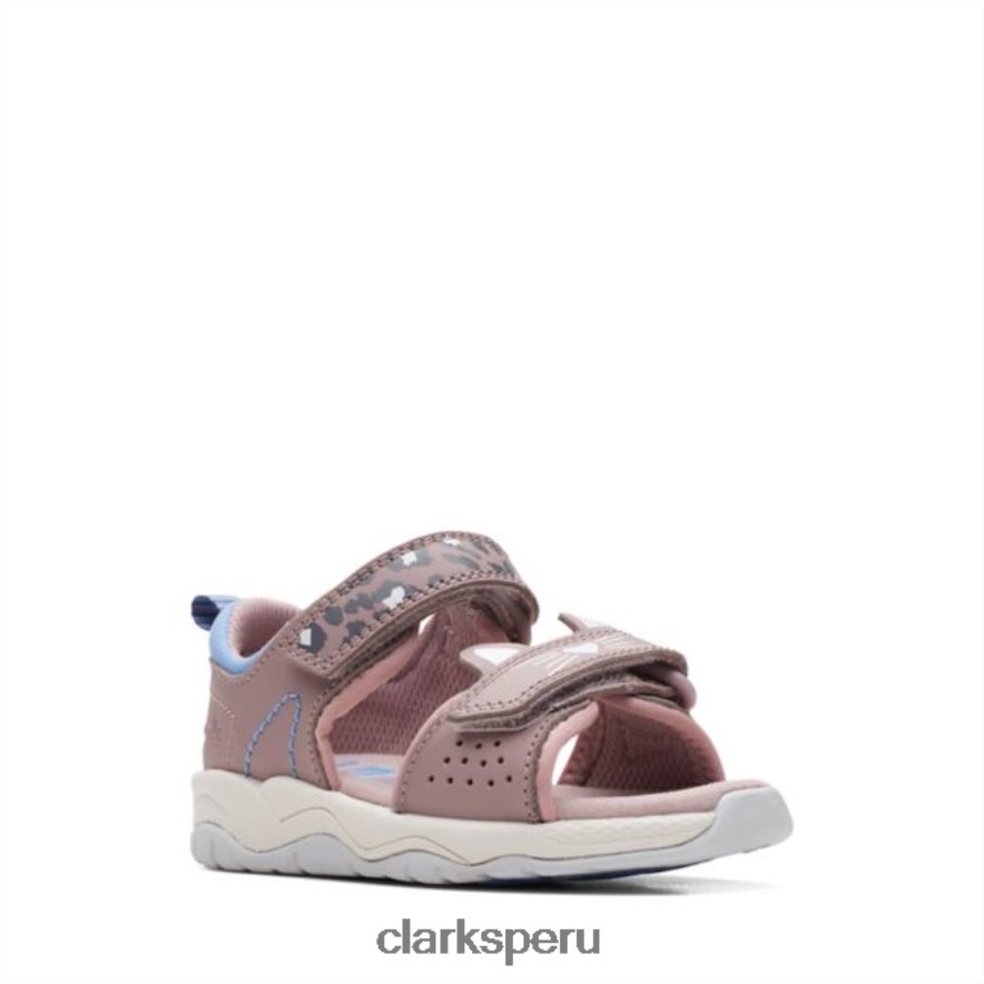 c lowder print niño gris/rosa gris/rosa clarks niños Clarks 40N4LX6862 gris/rosa