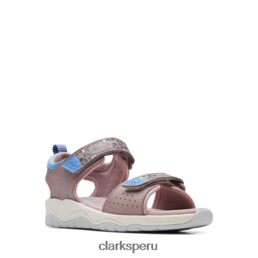 c lowder print old gris/rosa clarks gris/rosa niños Clarks 40N4LX6869 gris/rosa