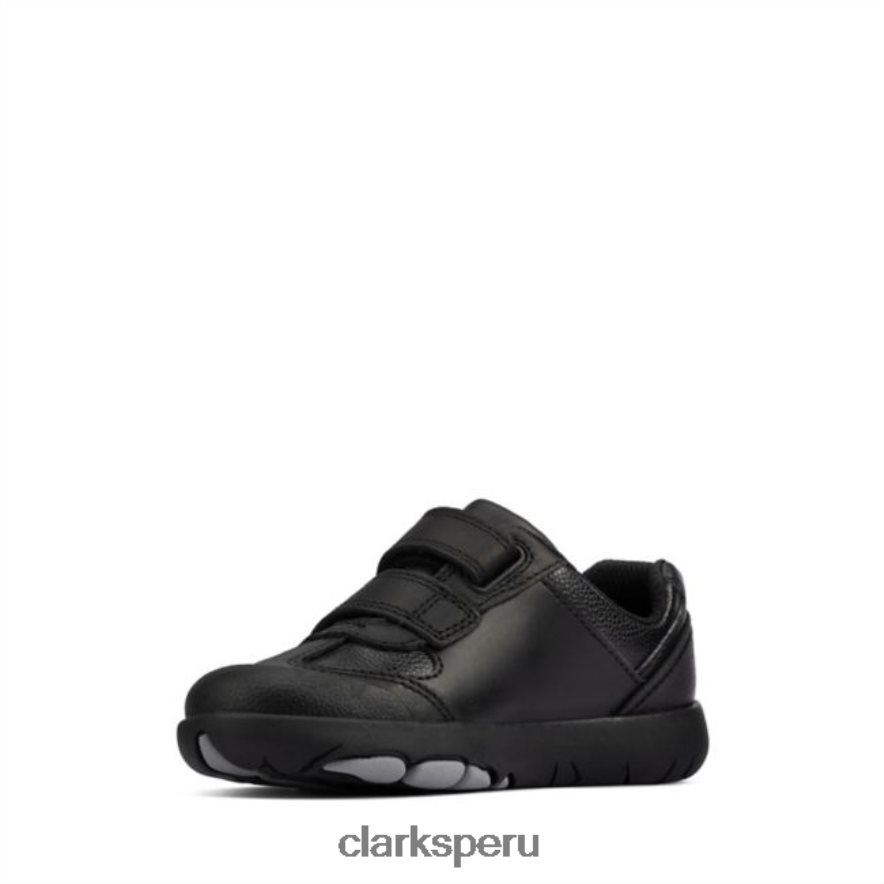 clarks de cuero negro para niños rex stride de cuero negro niños Clarks 40N4LX5844 cuero negro