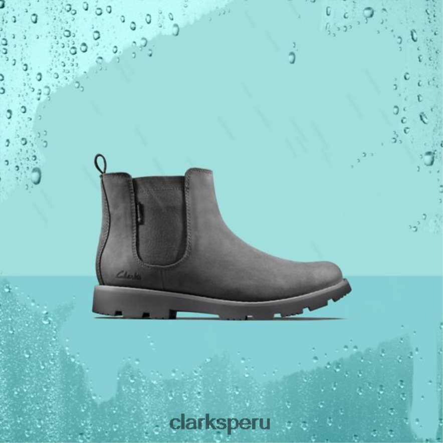 clarks heath sea gore-tex niño cuero gris oscuro cuero gris oscuro niños Clarks 40N4LX5930 cuero gris oscuro