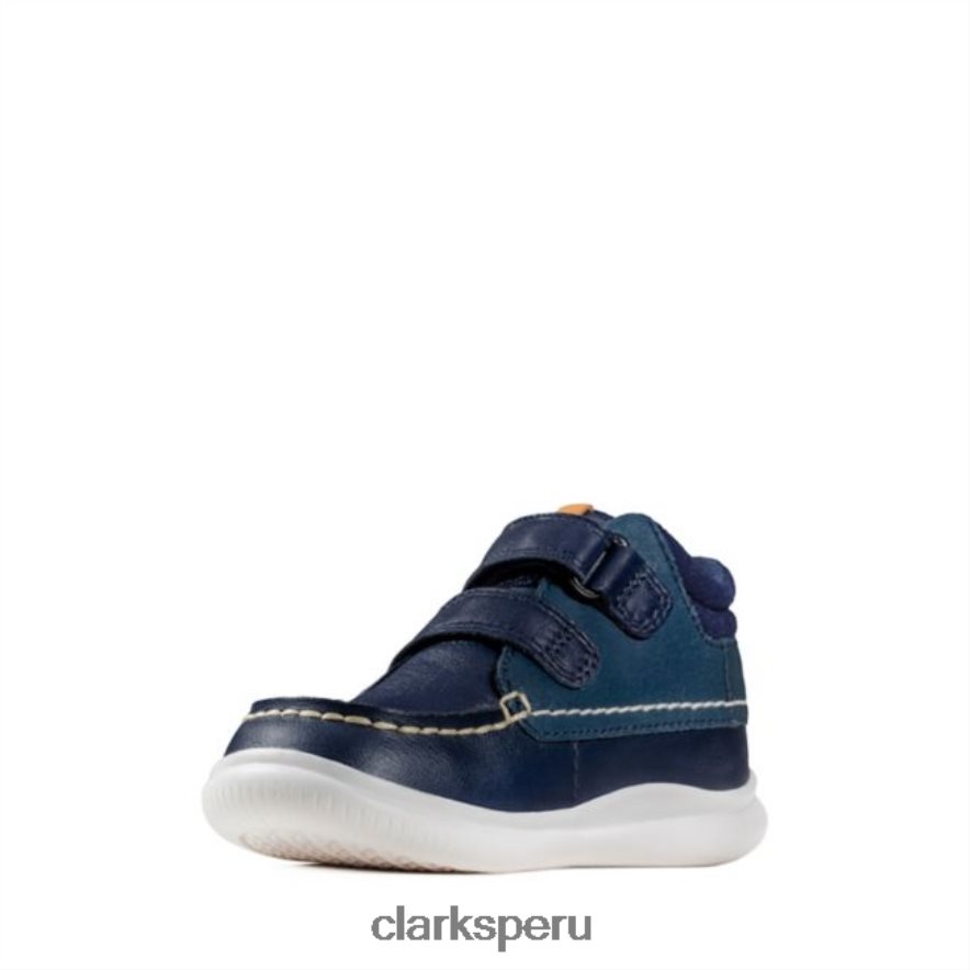 cuero azul marino clarks crest tuktu niño cuero azul marino niños Clarks 40N4LX5928 cuero azul marino