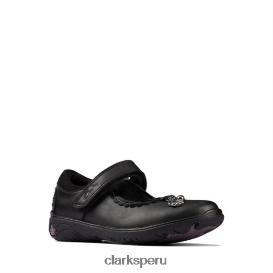 cuero negro sea shimmer niño clarks de cuero negro niños Clarks 40N4LX5876 cuero negro