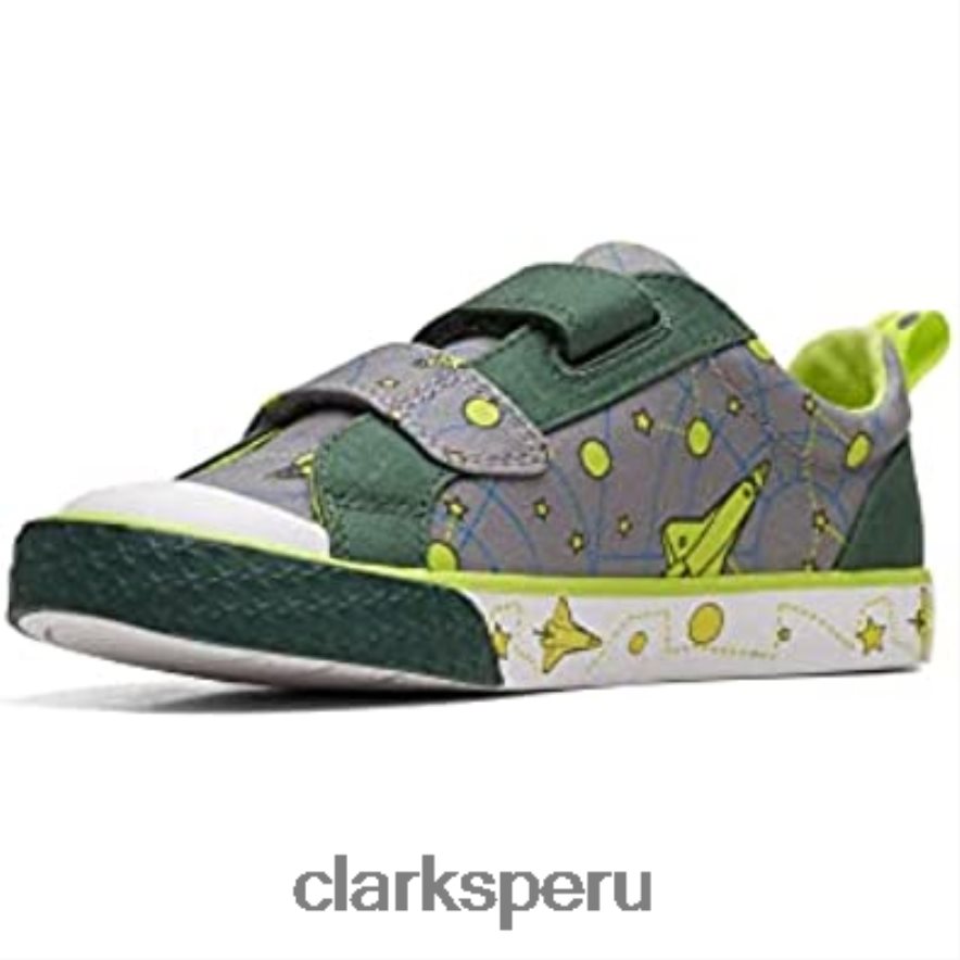 foxing lo kid textil lona gris clarks niños Clarks 40N4LX2700