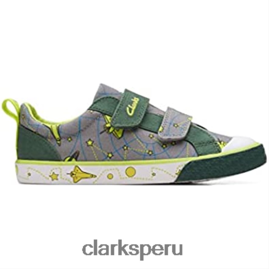 foxing lo kid textil lona gris clarks niños Clarks 40N4LX2700