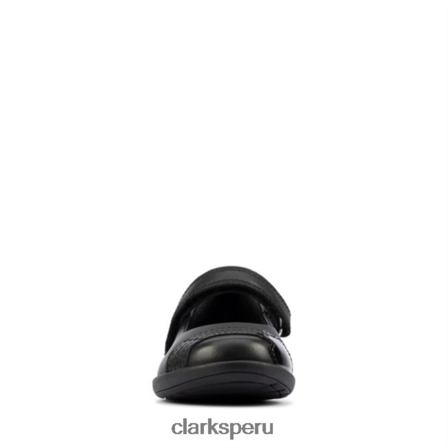 clarks de cuero negro para niños pequeños grabados en cuero negro niños Clarks 40N4LX5900 cuero negro