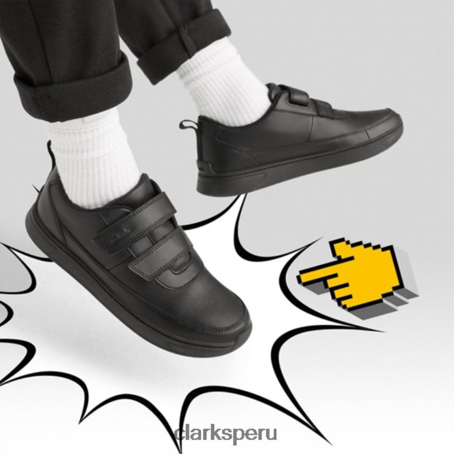 clarks de cuero negro vibrante g bajo niño cuero negro niños Clarks 40N4LX5851 cuero negro