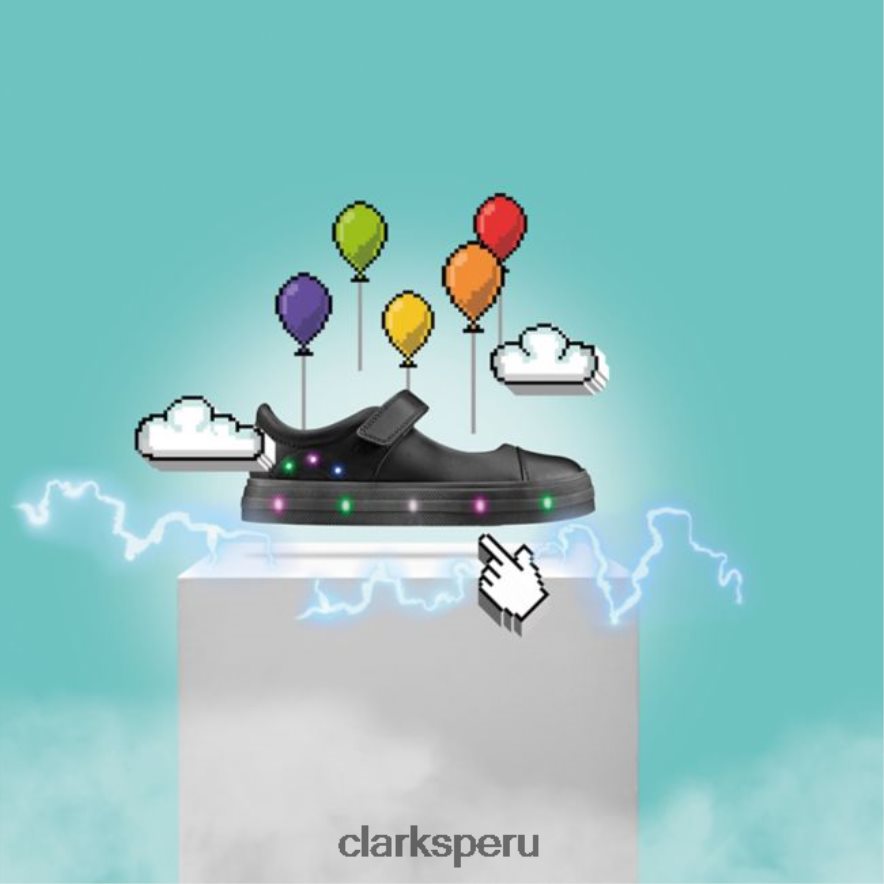 clarks flare shiny niño cuero negro cuero negro niños Clarks 40N4LX5874 cuero negro