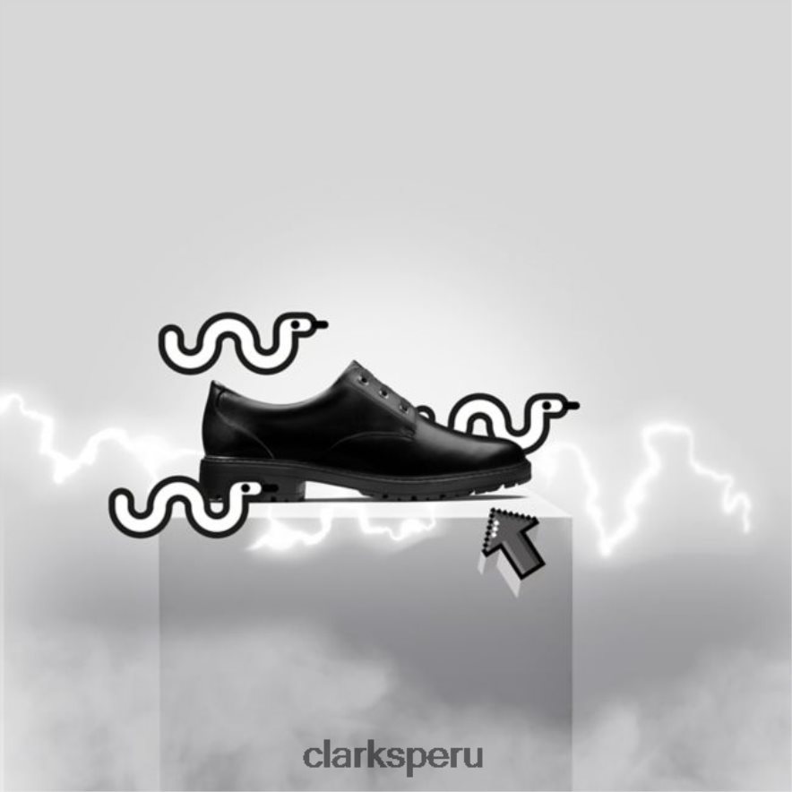 dempster encaje juvenil cuero negro clarks cuero negro niños Clarks 40N4LX5871 cuero negro