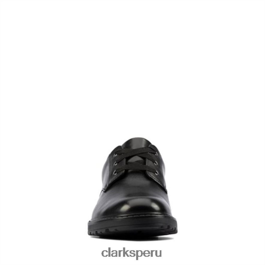 dempster encaje juvenil cuero negro clarks cuero negro niños Clarks 40N4LX5871 cuero negro