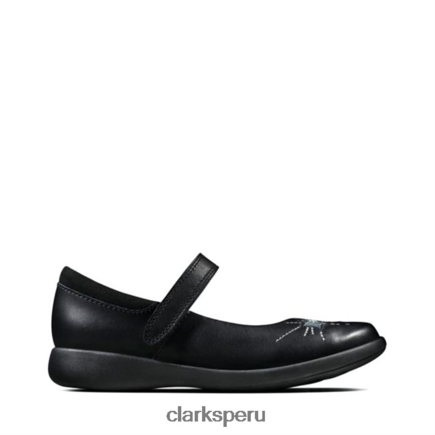 grabado chispa niño cuero negro clarks cuero negro niños Clarks 40N4LX5887 cuero negro