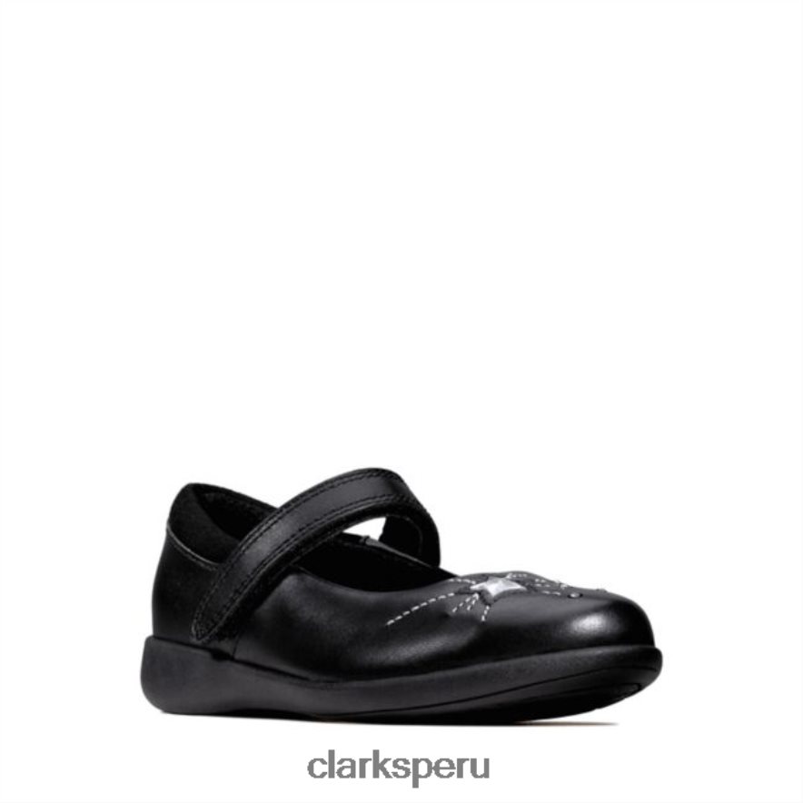 grabado chispa niño cuero negro clarks cuero negro niños Clarks 40N4LX5887 cuero negro