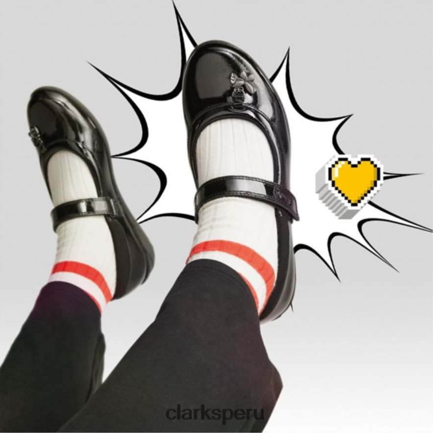 vibrante trail kid charol negro charol negro clarks niños Clarks 40N4LX5870 charol negro