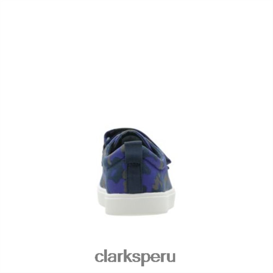 city ​​flarelo inf g fit clarks azul marino camo niños Clarks 40N4LX4821 camuflaje azul marino