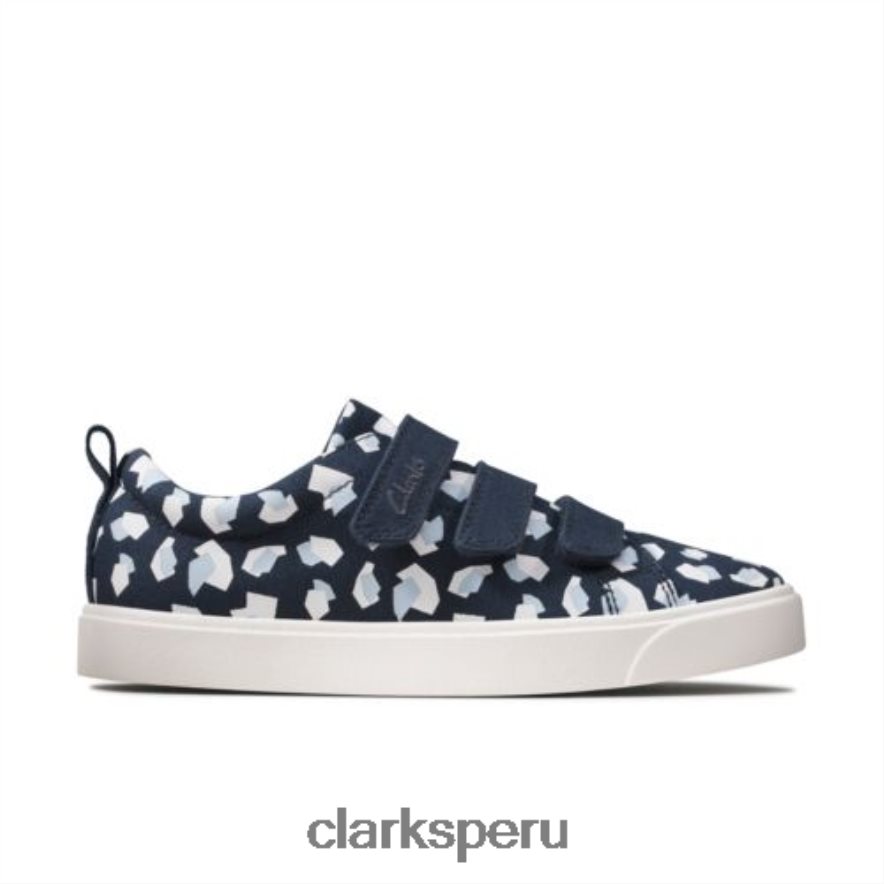 city ​​vibe inf g fit clarks estampado azul marino niños Clarks 40N4LX4599 estampado azul marino