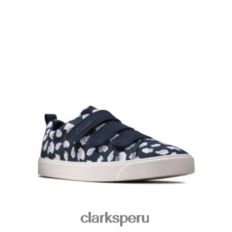 city ​​vibe inf g fit clarks estampado azul marino niños Clarks 40N4LX4599 estampado azul marino