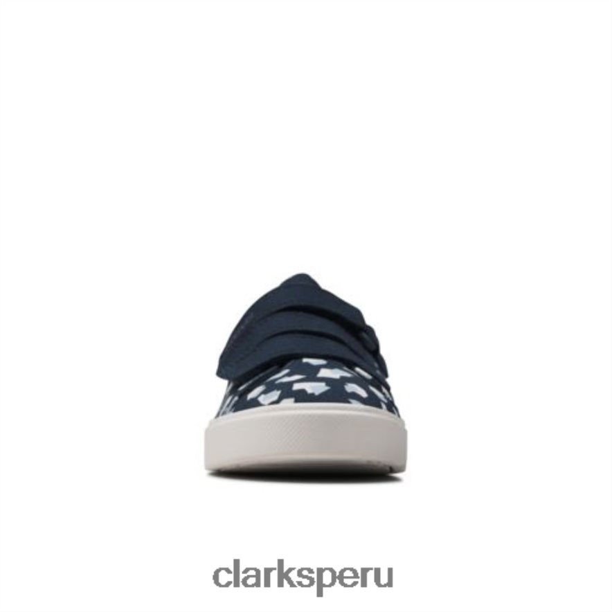 city ​​vibe inf g fit clarks estampado azul marino niños Clarks 40N4LX4599 estampado azul marino