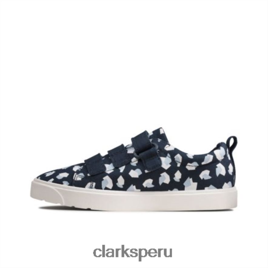 city ​​vibe inf g fit clarks estampado azul marino niños Clarks 40N4LX4599 estampado azul marino
