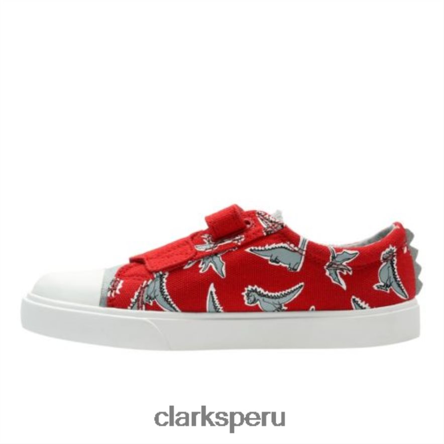 tricer roar inf f fit clarks estampado rojo niños Clarks 40N4LX4823 estampado rojo