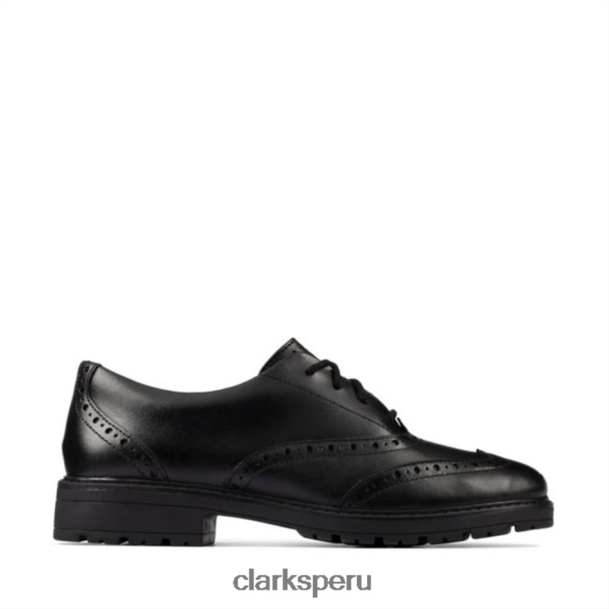 clarks cuero negro loxham brogue juvenil cuero negro niños Clarks 40N4LX5897 cuero negro