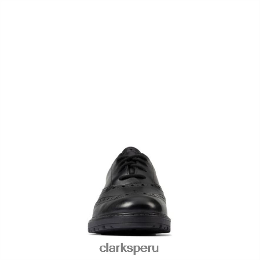 clarks cuero negro loxham brogue juvenil cuero negro niños Clarks 40N4LX5897 cuero negro