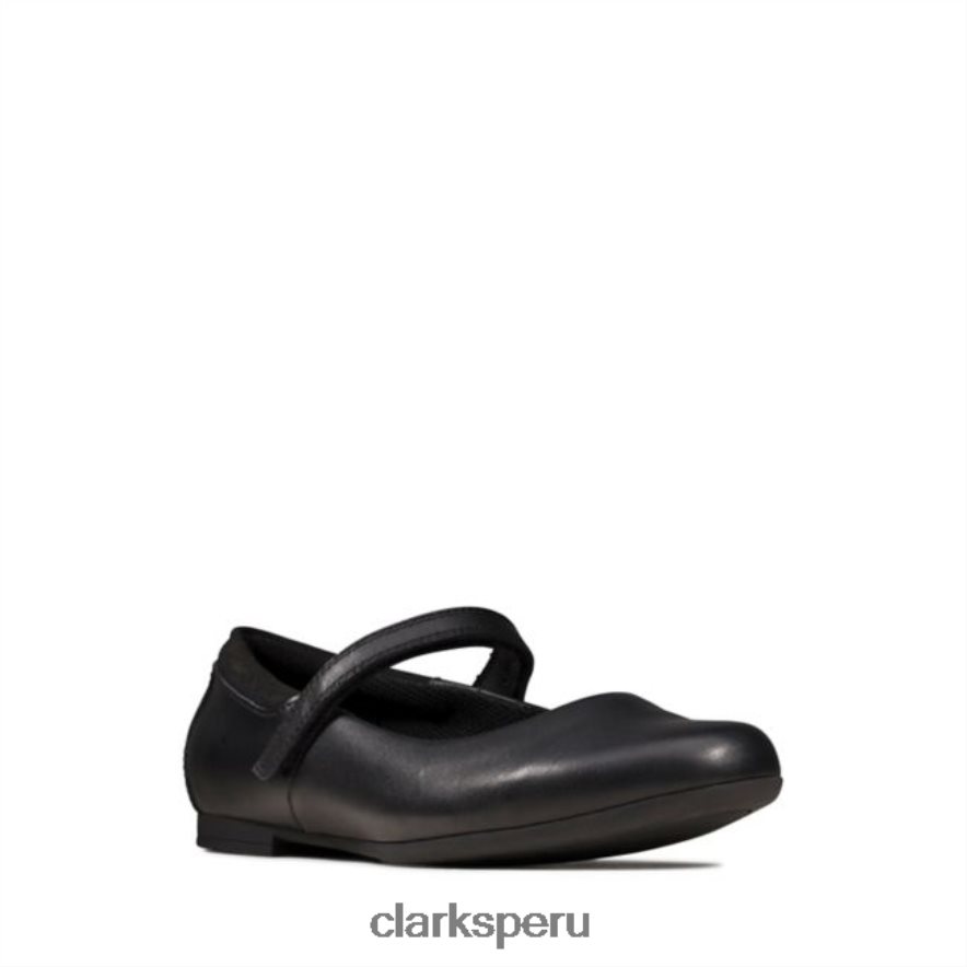 clarks scala Dawn juvenil cuero negro cuero negro niños Clarks 40N4LX5842 cuero negro