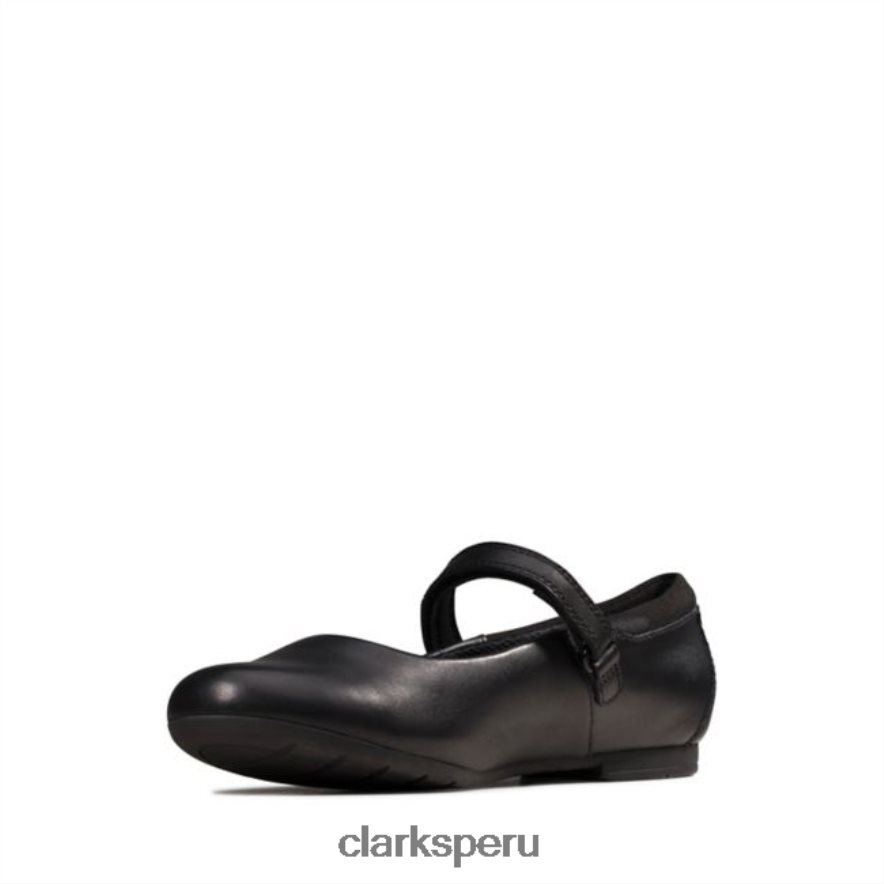 clarks scala Dawn juvenil cuero negro cuero negro niños Clarks 40N4LX5842 cuero negro