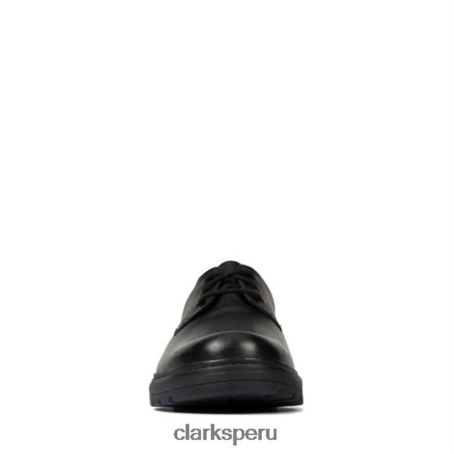 loxham derby juvenil cuero negro clarks cuero negro niños Clarks 40N4LX5845 cuero negro