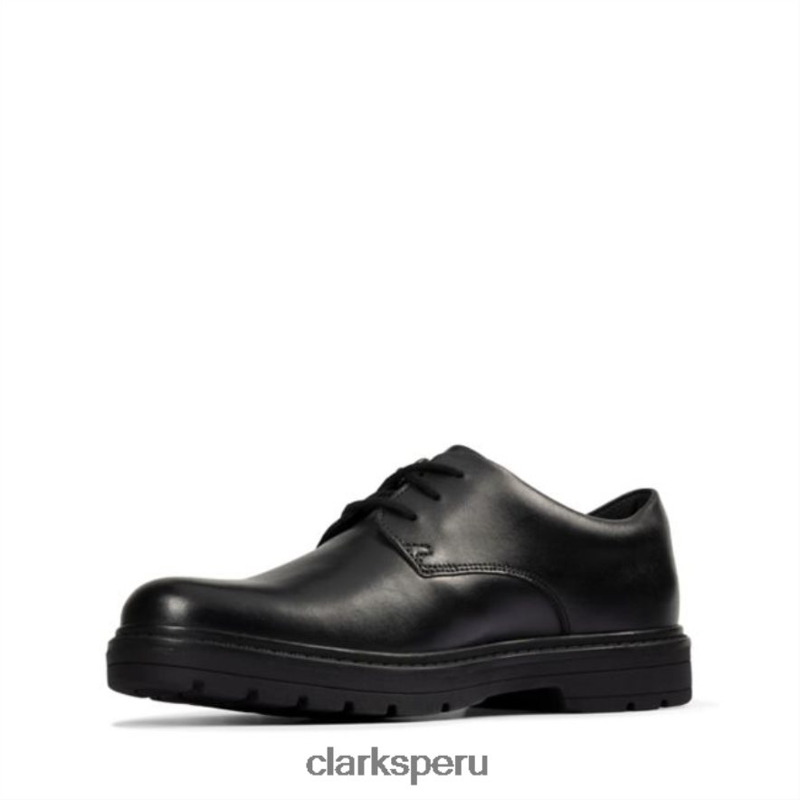 loxham derby juvenil cuero negro clarks cuero negro niños Clarks 40N4LX5845 cuero negro