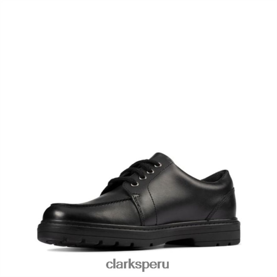 loxham pace juvenil cuero negro clarks de cuero negro niños Clarks 40N4LX5830 cuero negro