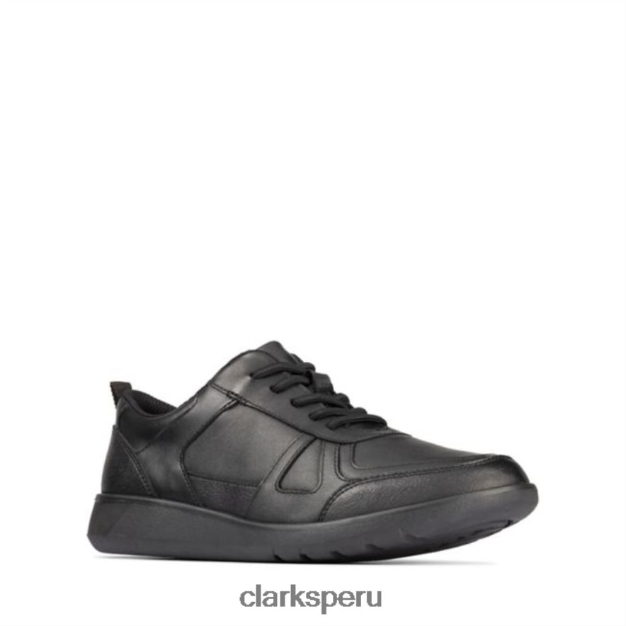 scape track juvenil cuero negro clarks cuero negro niños Clarks 40N4LX5863 cuero negro