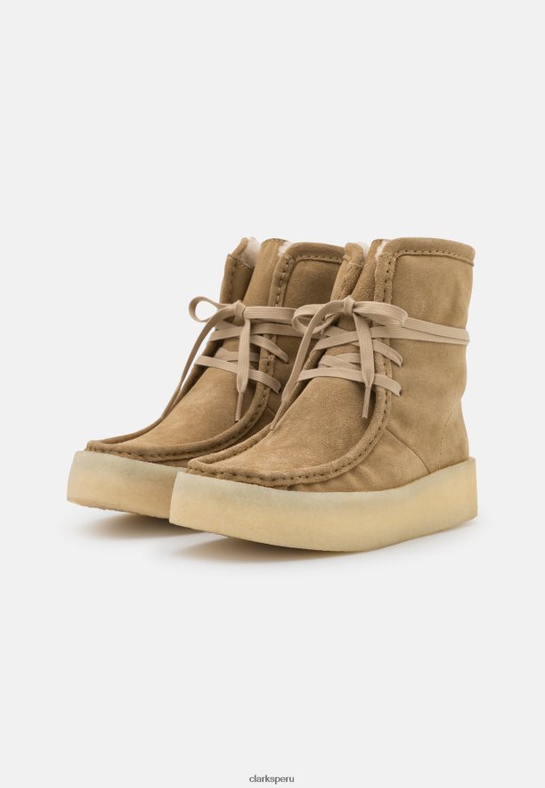 botas de invierno clarks wallabee cup hi color canela claro unisexo Clarks 40N4LX7091 bronceado suave