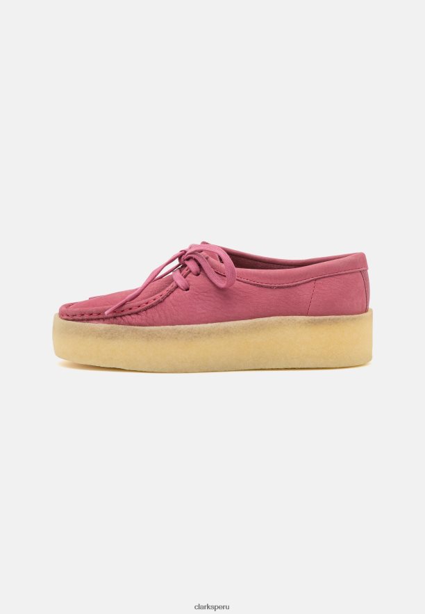 zapatos casuales con cordones clarks wallabee cup rosa unisexo Clarks 40N4LX6939 rosa
